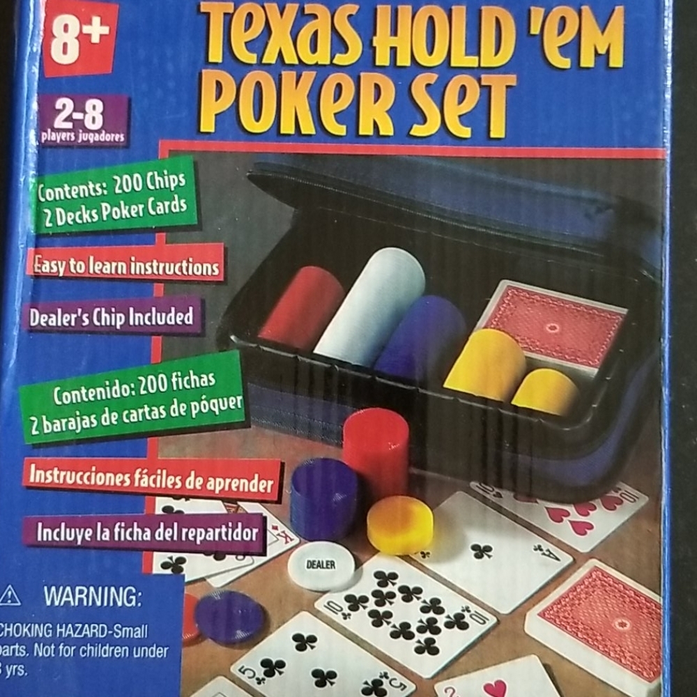 Texas Hold'em Poker Set Cards Case Chips